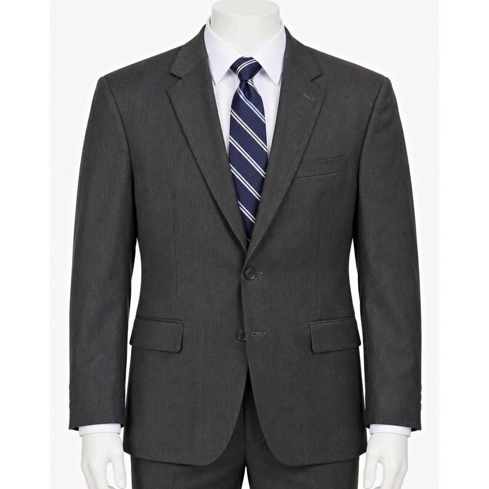 JOS. A. BANK Men's Charcoal Worsted Wool Suit Jacket 46R 2-Button Notch